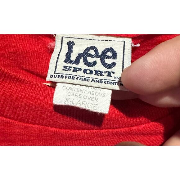 VTG Tampa Bay Buccaneers Red T Shirt Mens XL Lee Made In USA Long Sleeve Logo - Picture 4 of 5